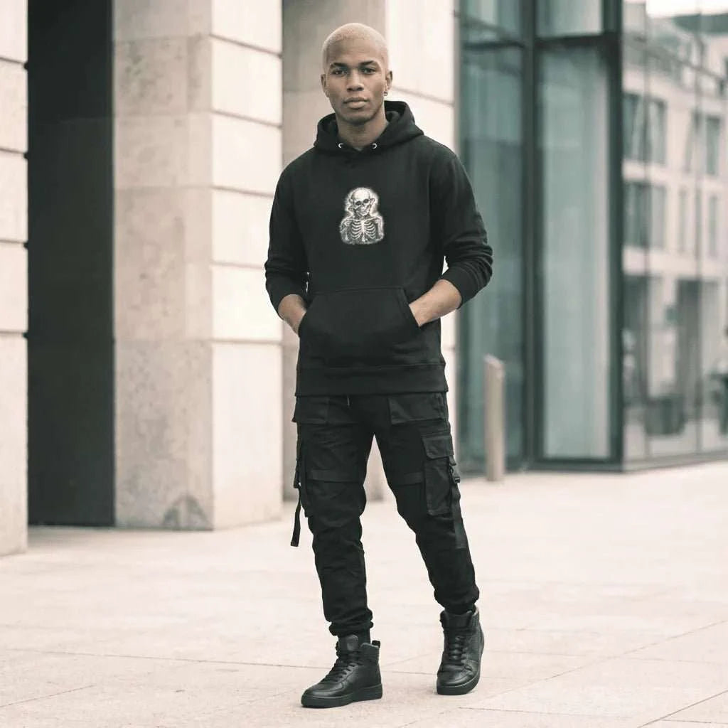 Black Splinter Oversized Hoodie