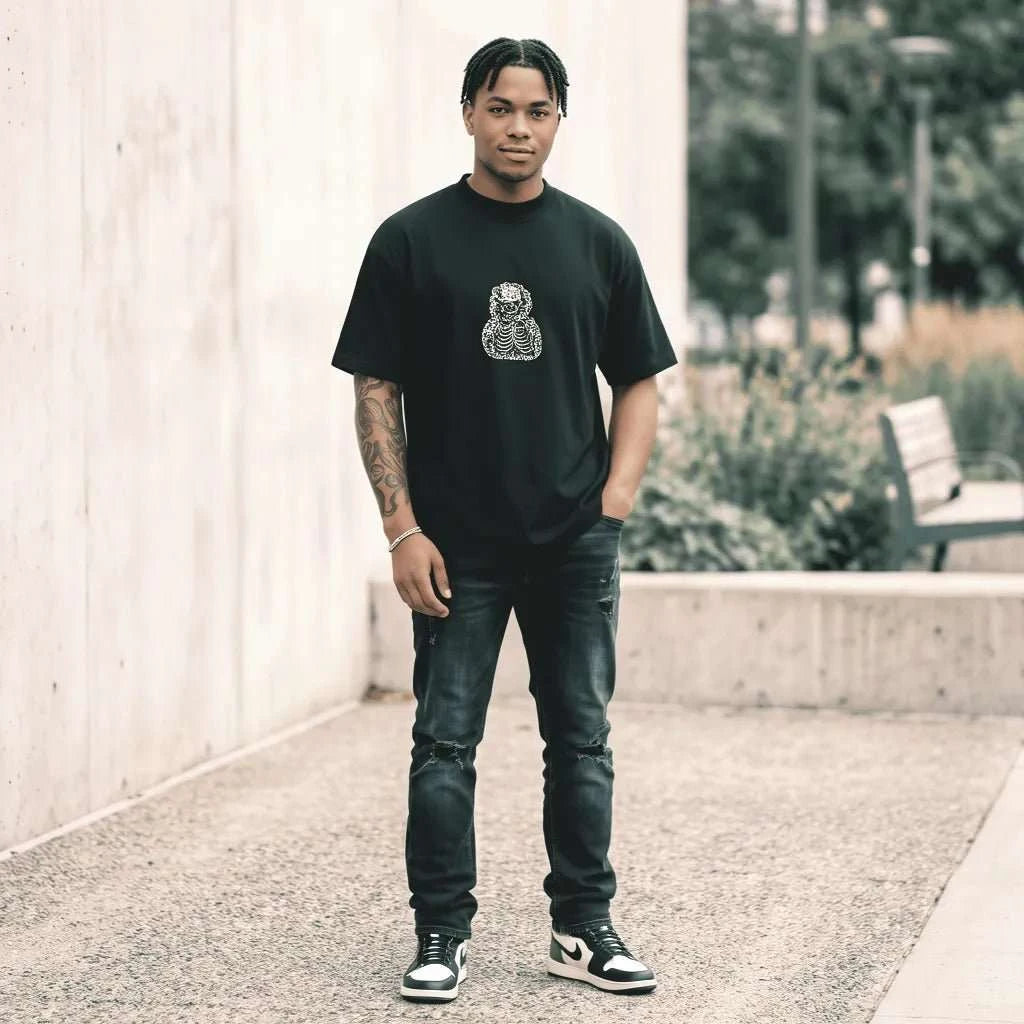 Black Splinter Oversized T-Shirt