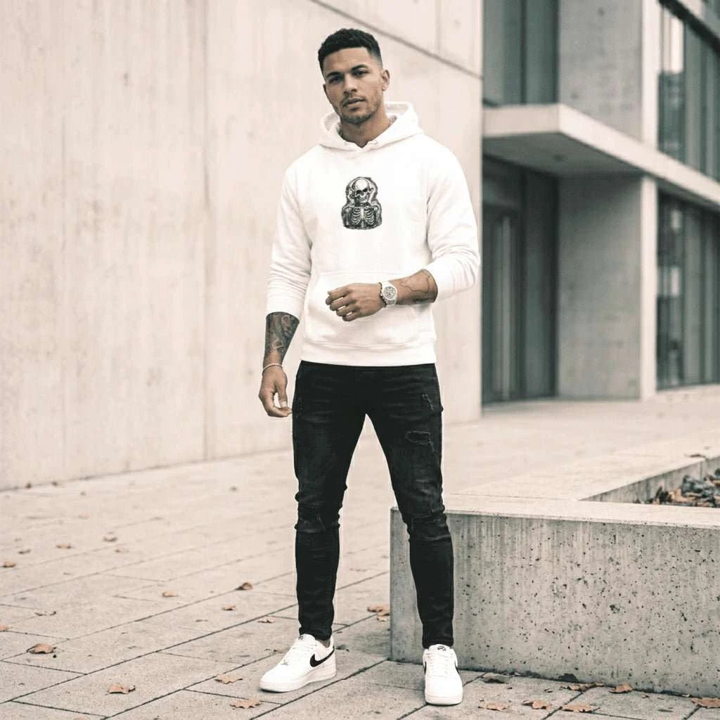 White Splinter Oversized Hoodie