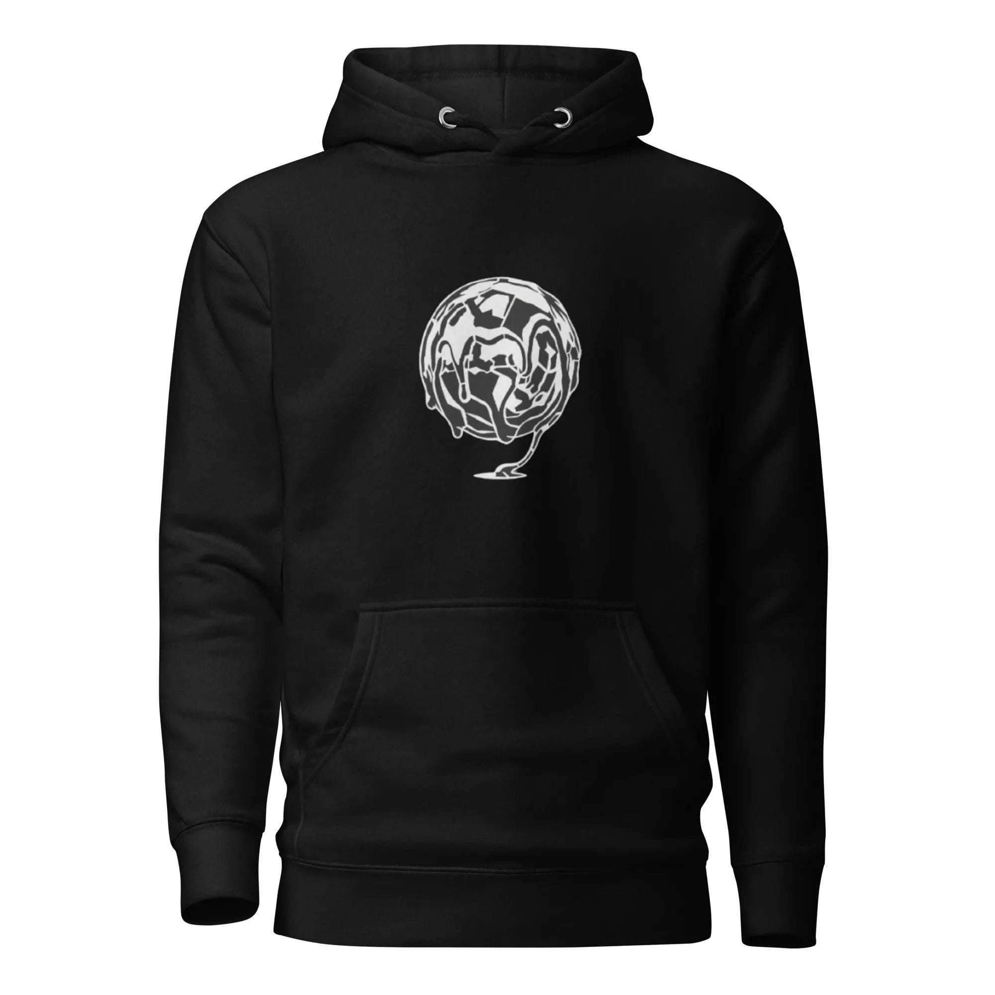 Black Distort Oversized Hoodie - SYN3R Minimalist Streetwear