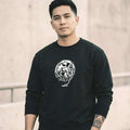 Black Distort Oversized Sweatshirt – Heavyweight Streetwear Layer - SYN3R Minimalist Streetwear
