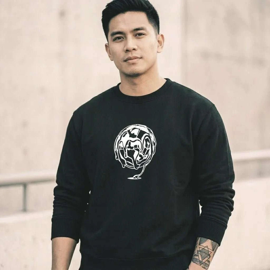 Black Distort Oversized Sweatshirt - SYN3R