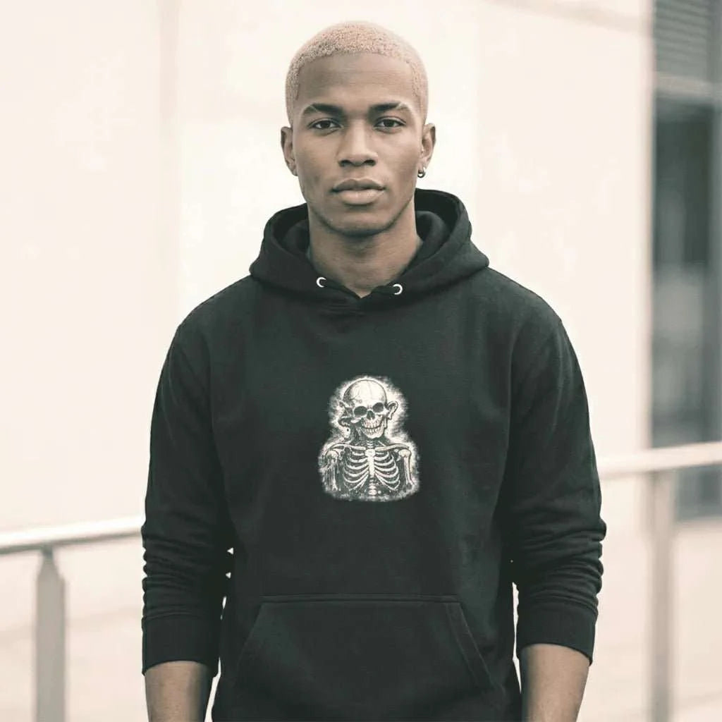 Black Splinter Oversized Hoodie – Heavyweight Graphic Streetwear - SYN3R Minimalist Streetwear