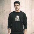 Black Splinter Oversized Sweatshirt - SYN3R Minimalist Streetwear