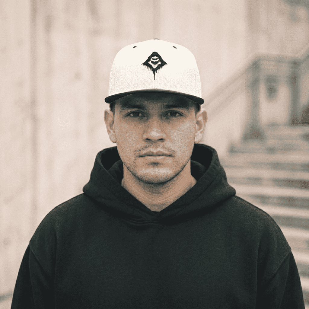 Wraith White & Black Snapback Cap - SYN3R Minimalist Streetwear