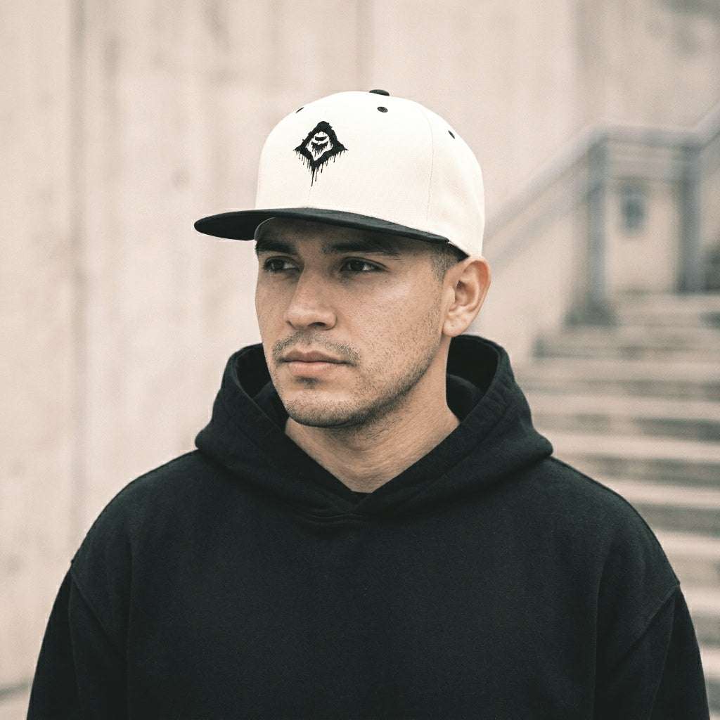 Wraith White & Black Snapback Cap