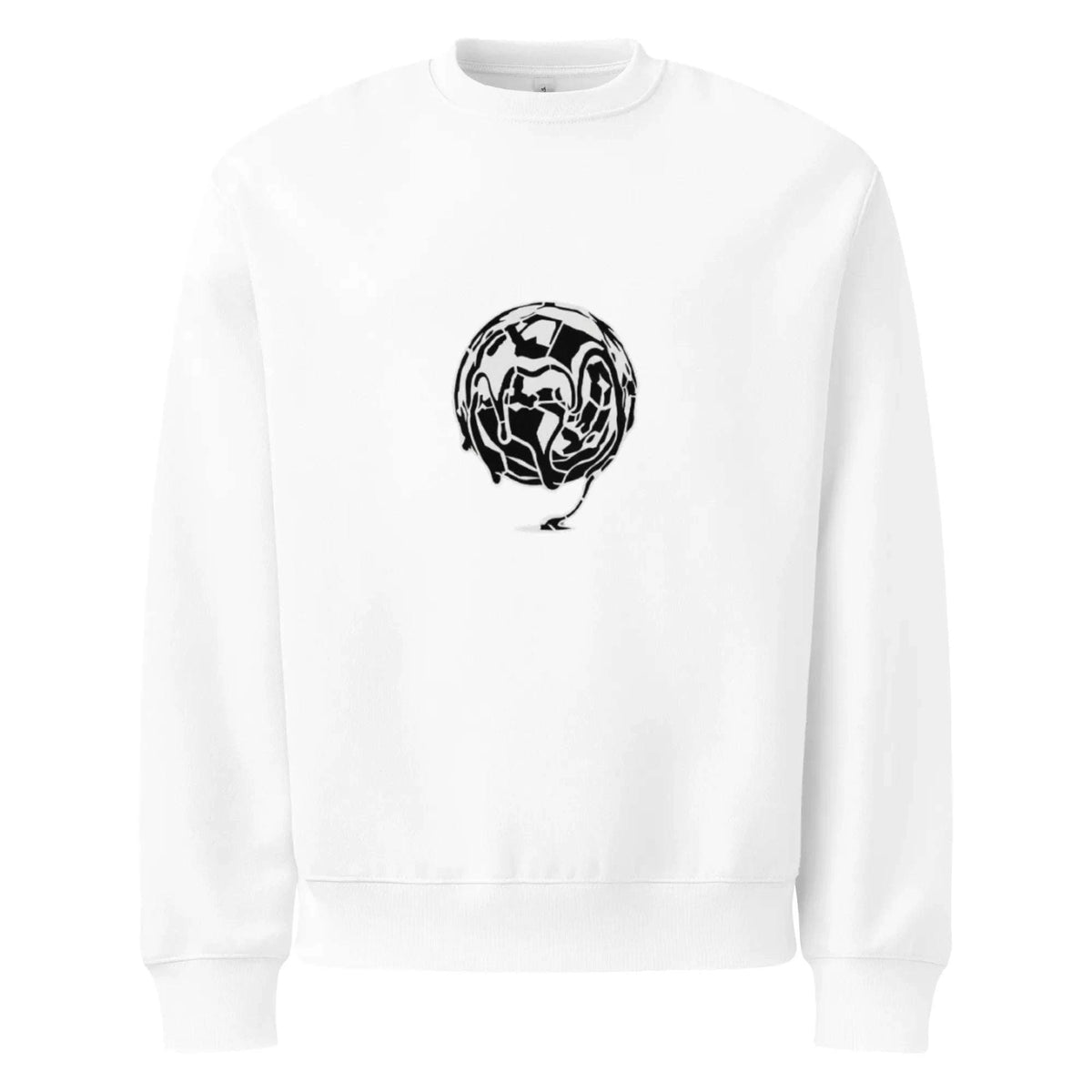 White Distort Oversized Sweatshirt