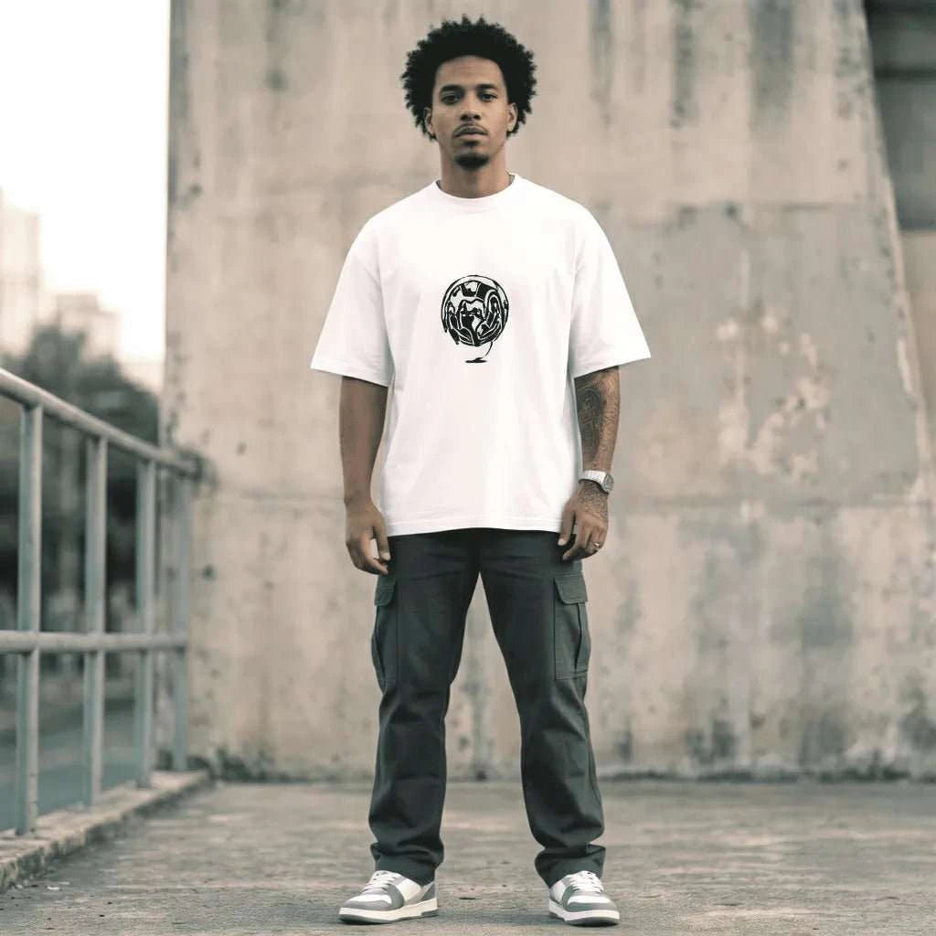White Distort Oversized T-Shirt