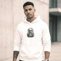 White Splinter Oversized Hoodie – Heavyweight Graphic Streetwear - SYN3R Minimalist Streetwear