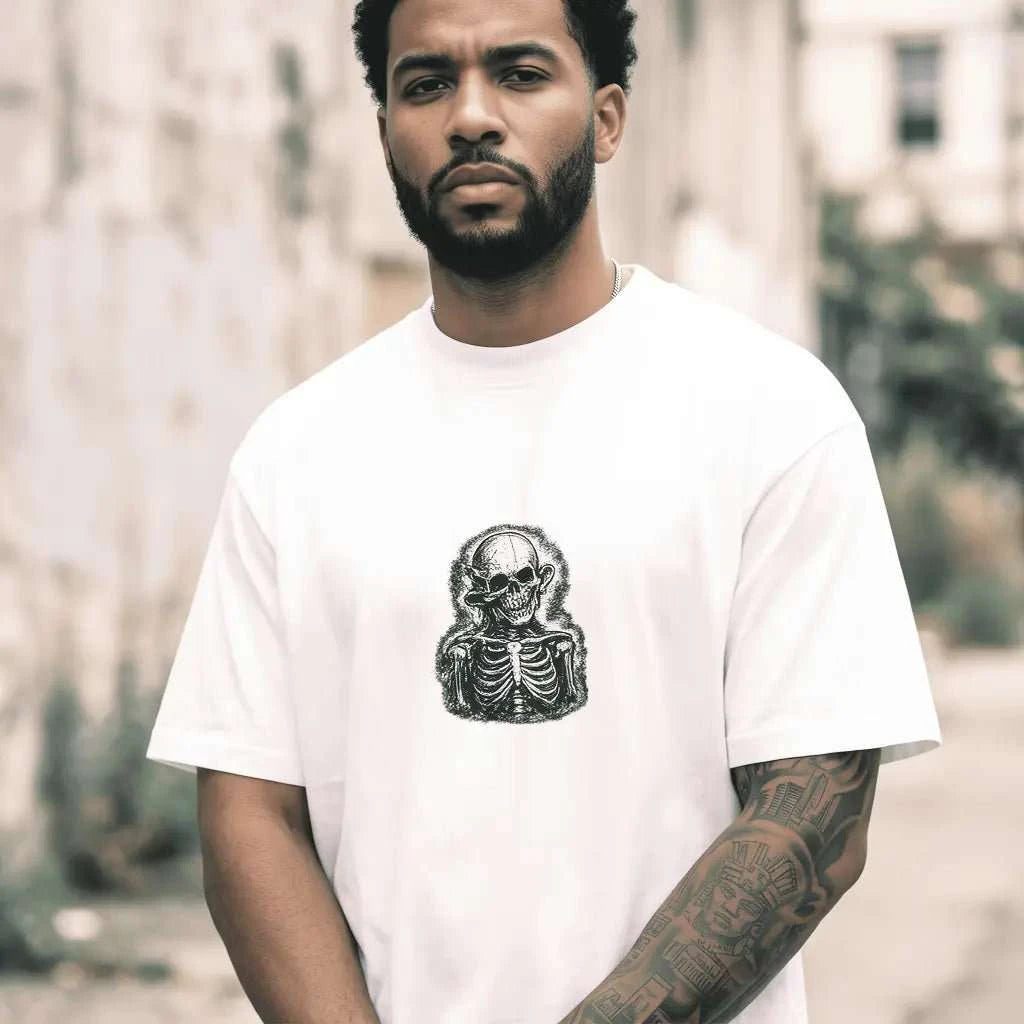 White Splinter Oversized T-Shirt – Graphic Streetwear Essential - SYN3R Minimalist Streetwear