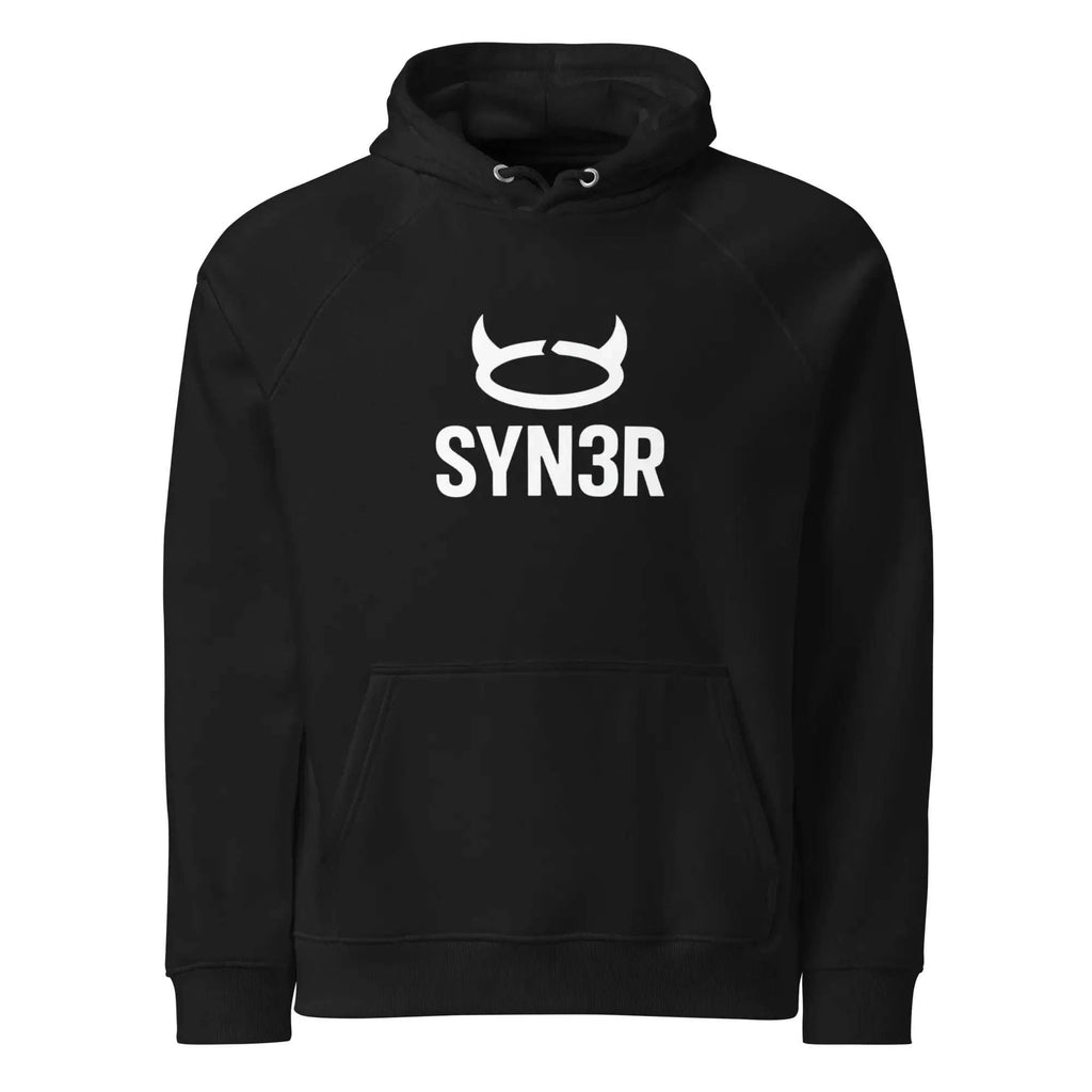Black Minimalist Oversized Hoodie – Streetwear (400GSM Heavyweight) - SYN3R Minimalist Streetwear
