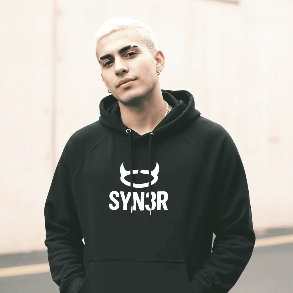 Black Minimalist Hoodie - SYN3R Minimalist Streetwear
