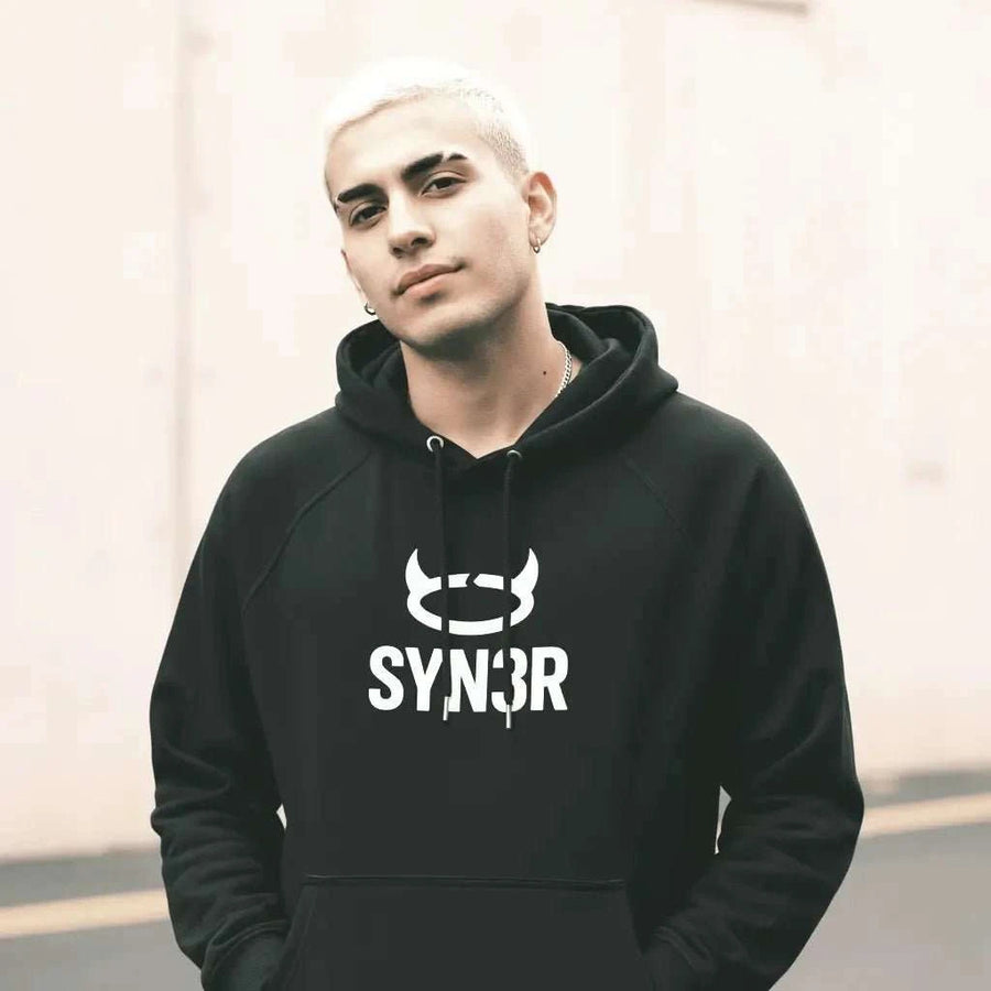 Black Core Oversized Hoodie, model close-up