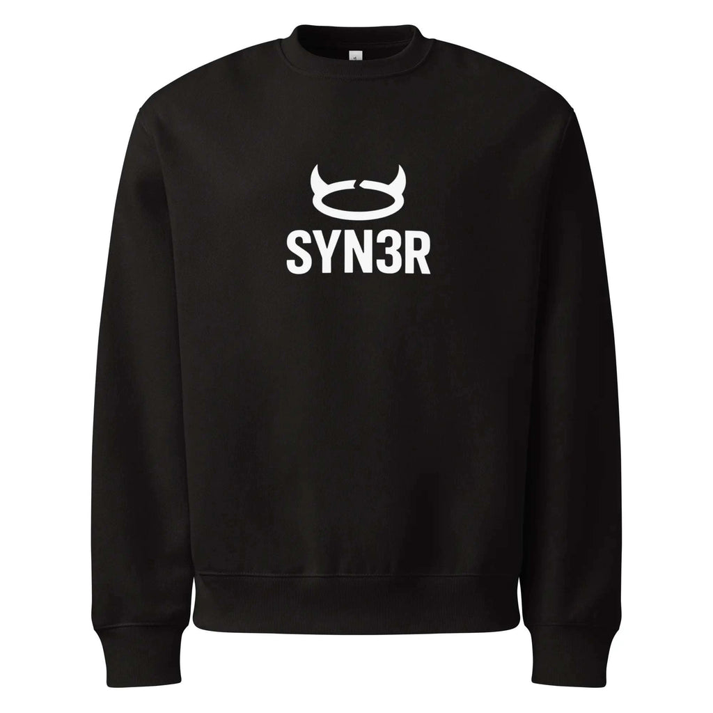 Black Minimalist Sweatshirt – Essential Oversized Streetwear (400GSM) - SYN3R Minimalist Streetwear