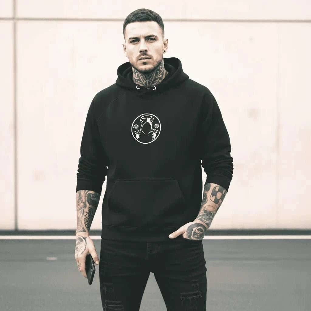 Black Oversized Hoodie – Minimalist Heavyweight Streetwear (400GSM) - SYN3R Minimalist Streetwear