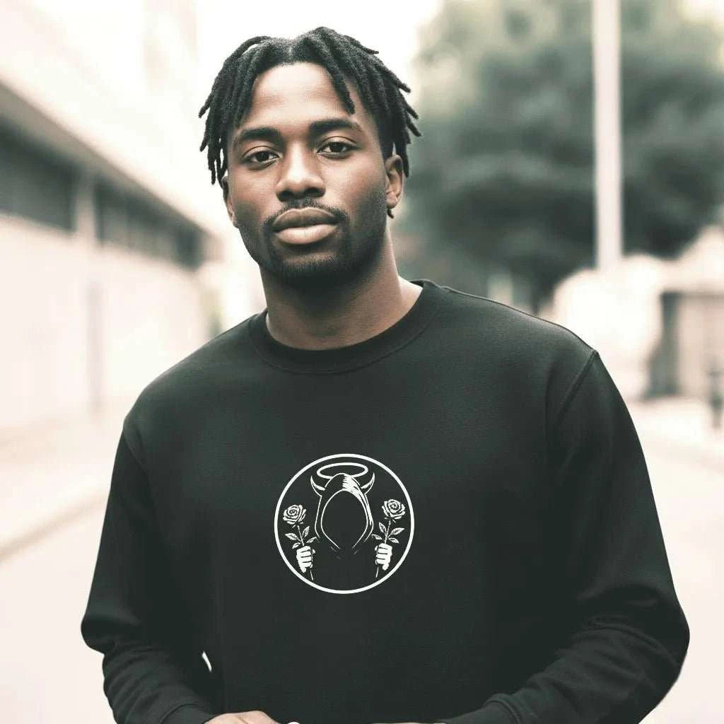 Black Oversized Sweatshirt – Streetwear Heavyweight Essential (400GSM) - SYN3R Minimalist Streetwear