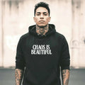 Black CHAOS Oversized Hoodie - SYN3R Minimalist Streetwear