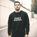 Black CHAOS Oversized Sweatshirt - SYN3R Minimalist Streetwear