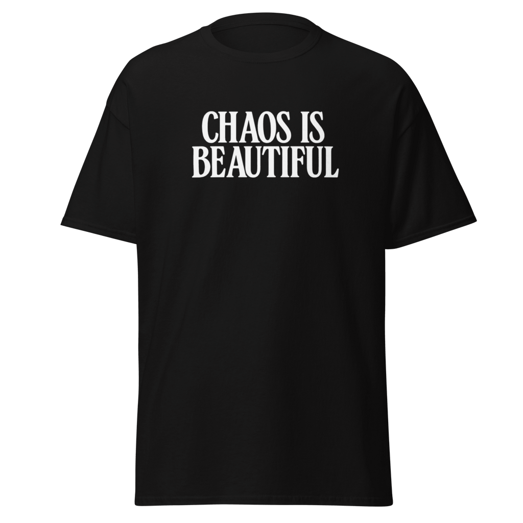 Black Premium T-Shirt SYN3R – studio product image on neutral background