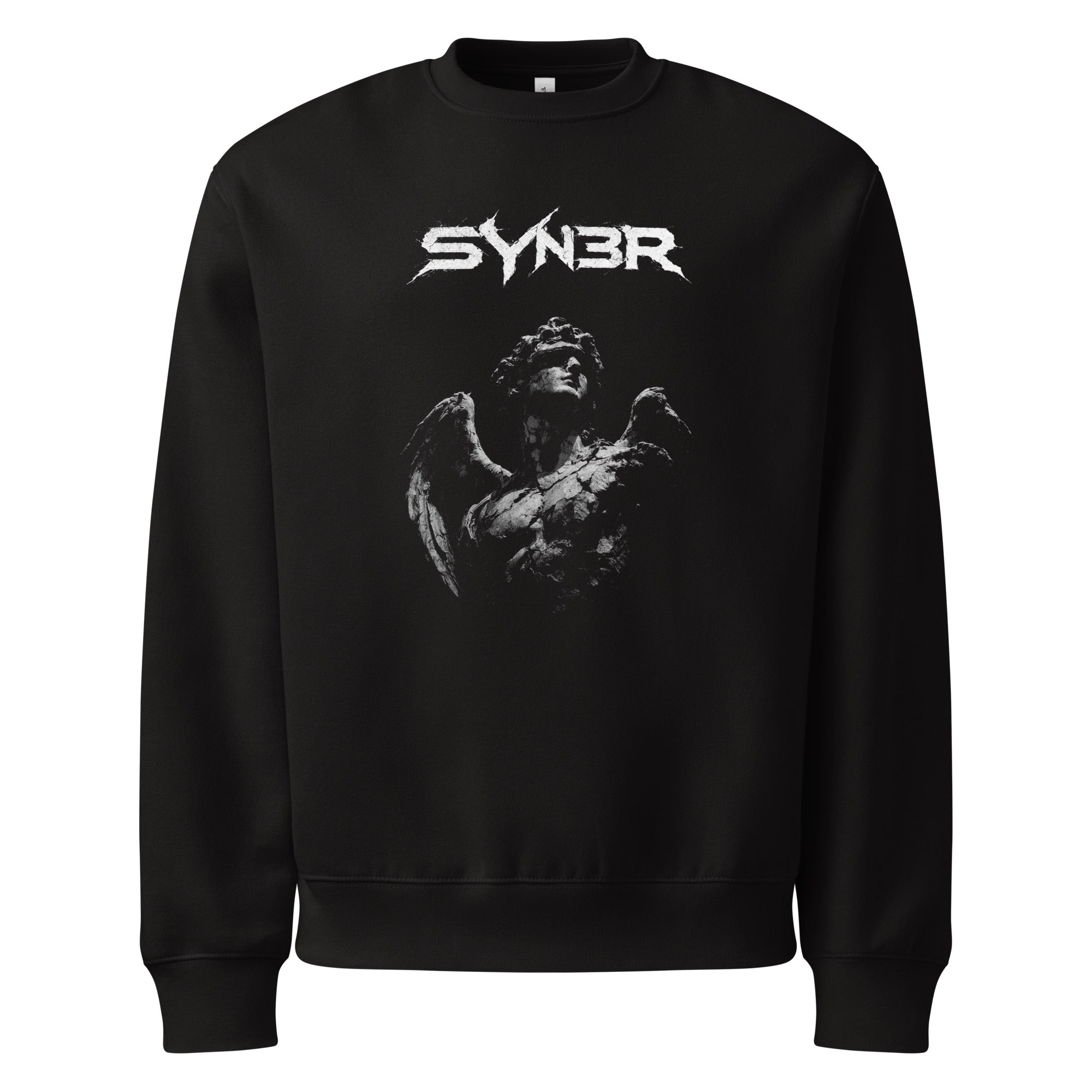 Black Signal Oversized Sweatshirt – Minimalist Heavyweight Streetwear - SYN3R Minimalist Streetwear