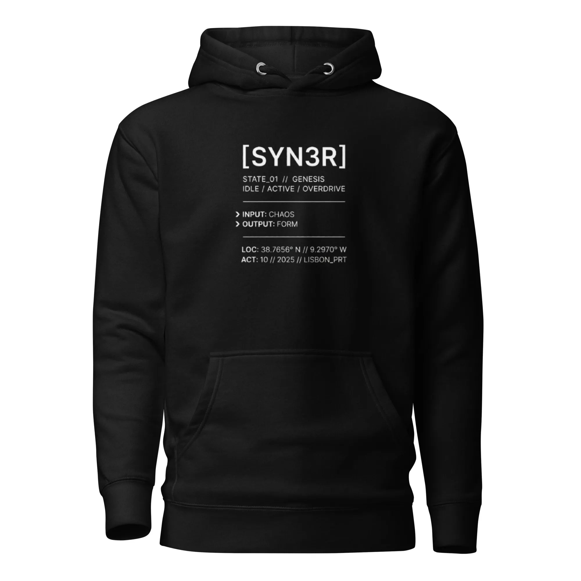 Black State Oversized Hoodie – Minimalist Streetwear Heavyweight (400GSM) | SYN3R - SYN3R Minimalist Streetwear