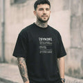 Black State Oversized T-Shirt – Minimalist Streetwear Essential (240GSM) | SYN3R - SYN3R Minimalist Streetwear