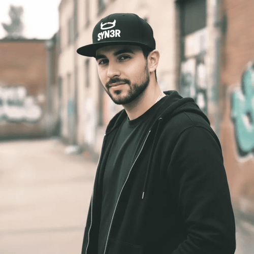 black-syn3r-streetwear-cap-snapback-far-model