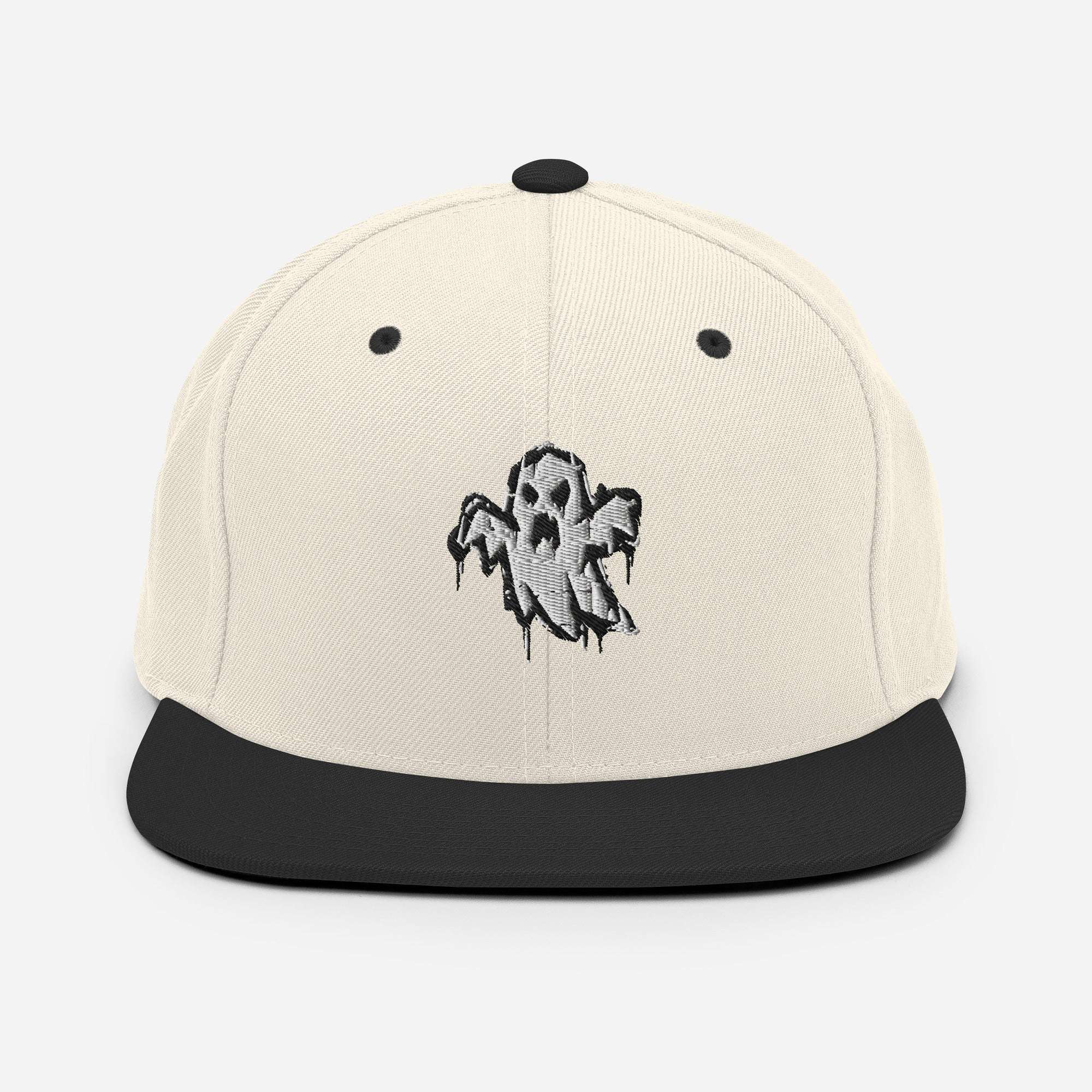 Ghoul White & Black Snapback Cap - SYN3R Minimalist Streetwear