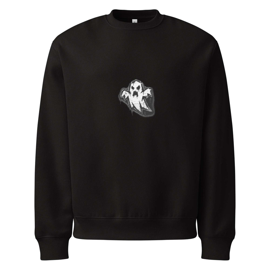 Ghoul Black Oversized Sweatshirt - SYN3R Minimalist Streetwear