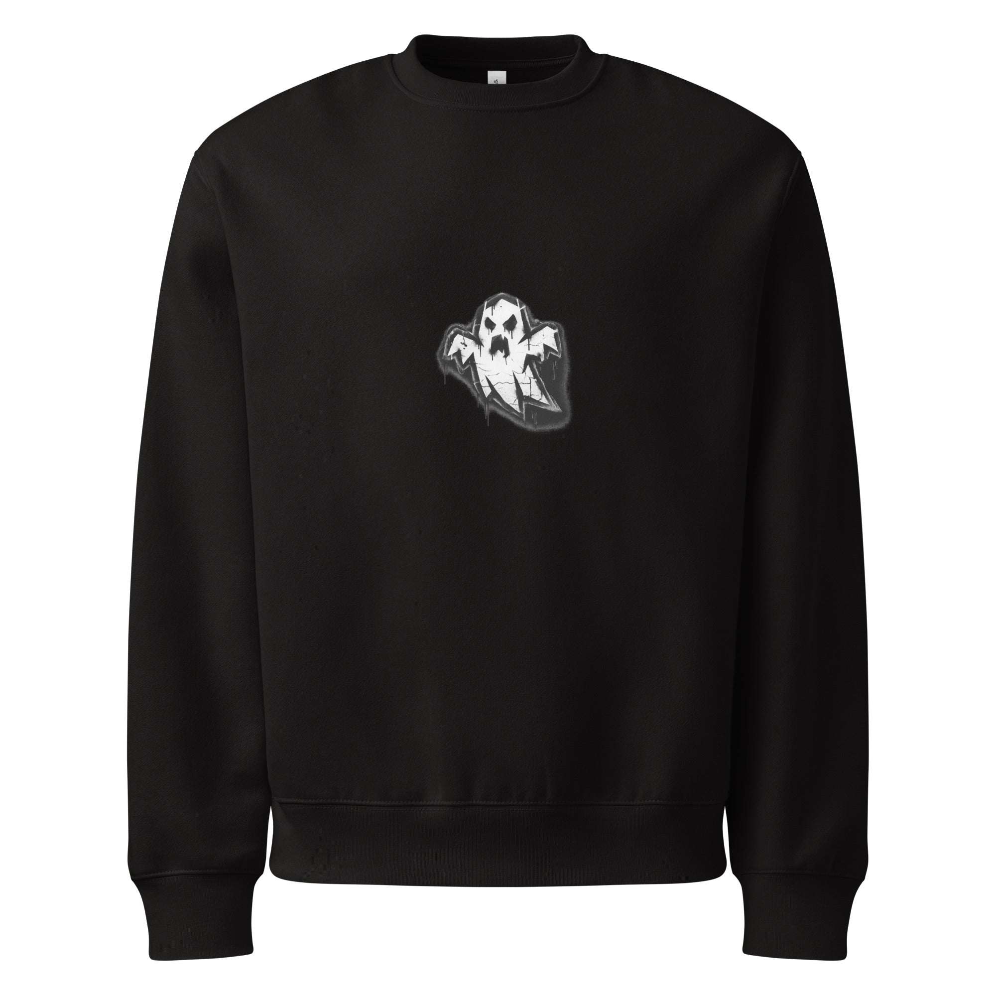 Ghoul Black Oversized Sweatshirt - SYN3R Minimalist Streetwear