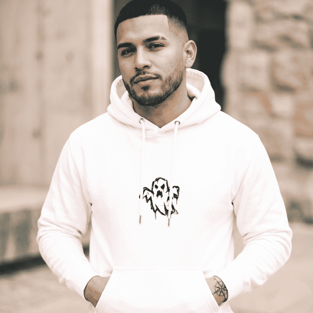 Ghoul White Oversized Hoodie - SYN3R Minimalist Streetwear