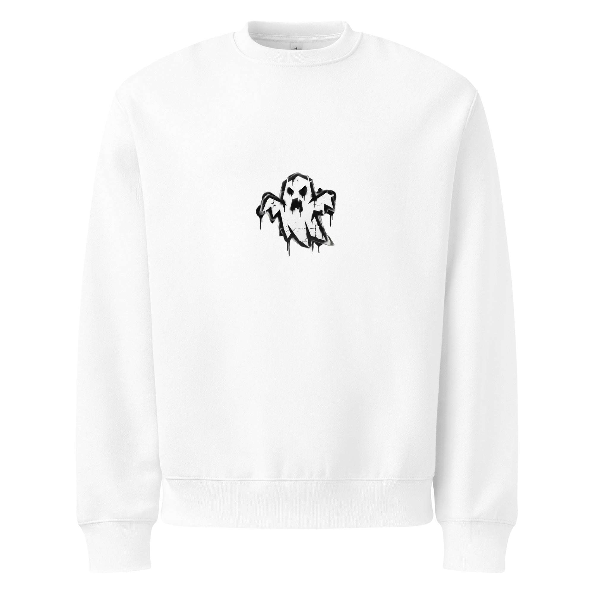 Ghoul White Oversized Sweatshirt - SYN3R Minimalist Streetwear