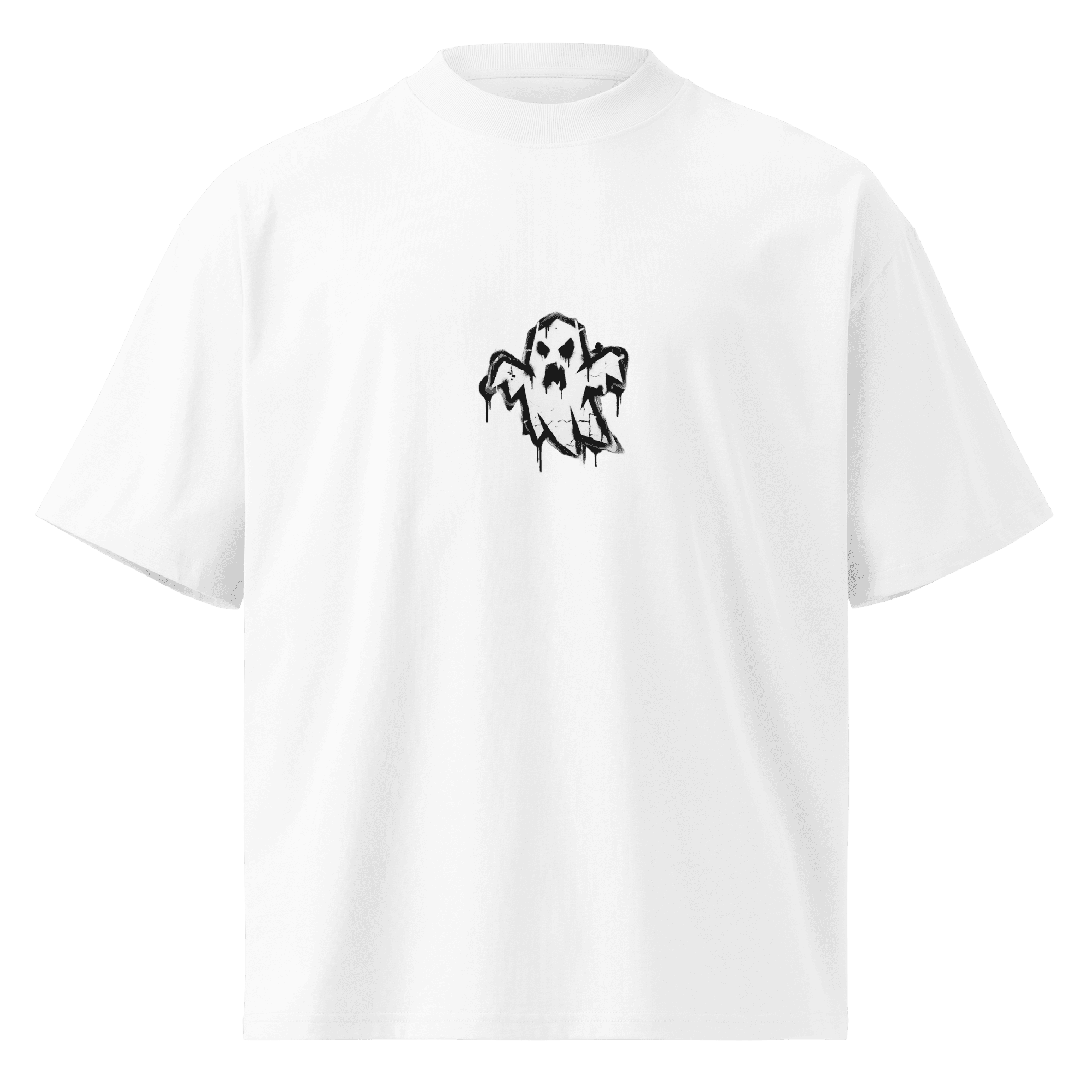 Ghoul White Oversized T-Shirt - SYN3R Minimalist Streetwear