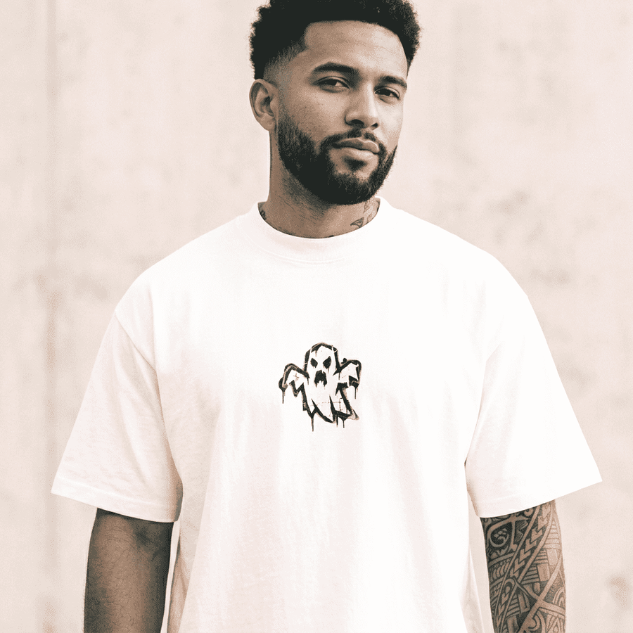 Ghoul White Oversized T-Shirt - SYN3R Minimalist Streetwear