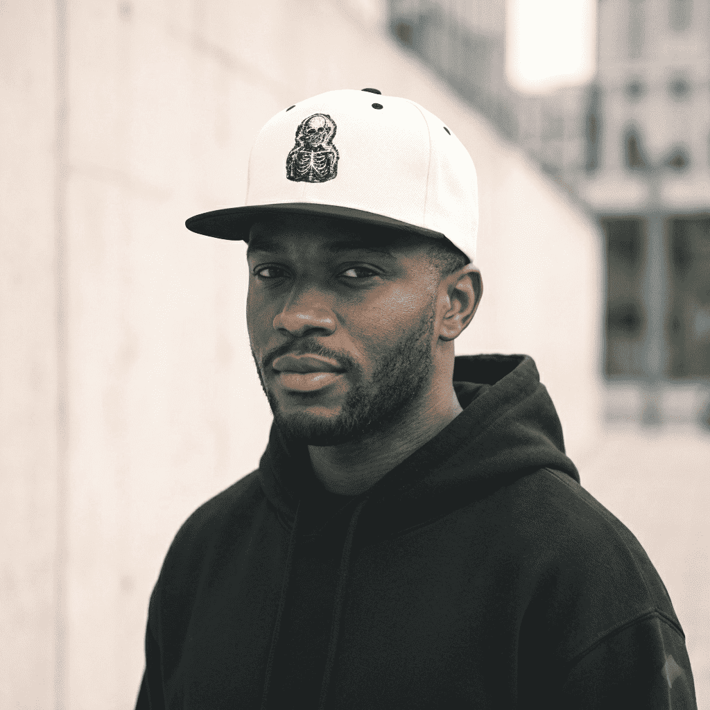 Splinter Snapback Cap White & Black - SYN3R Minimalist Streetwear