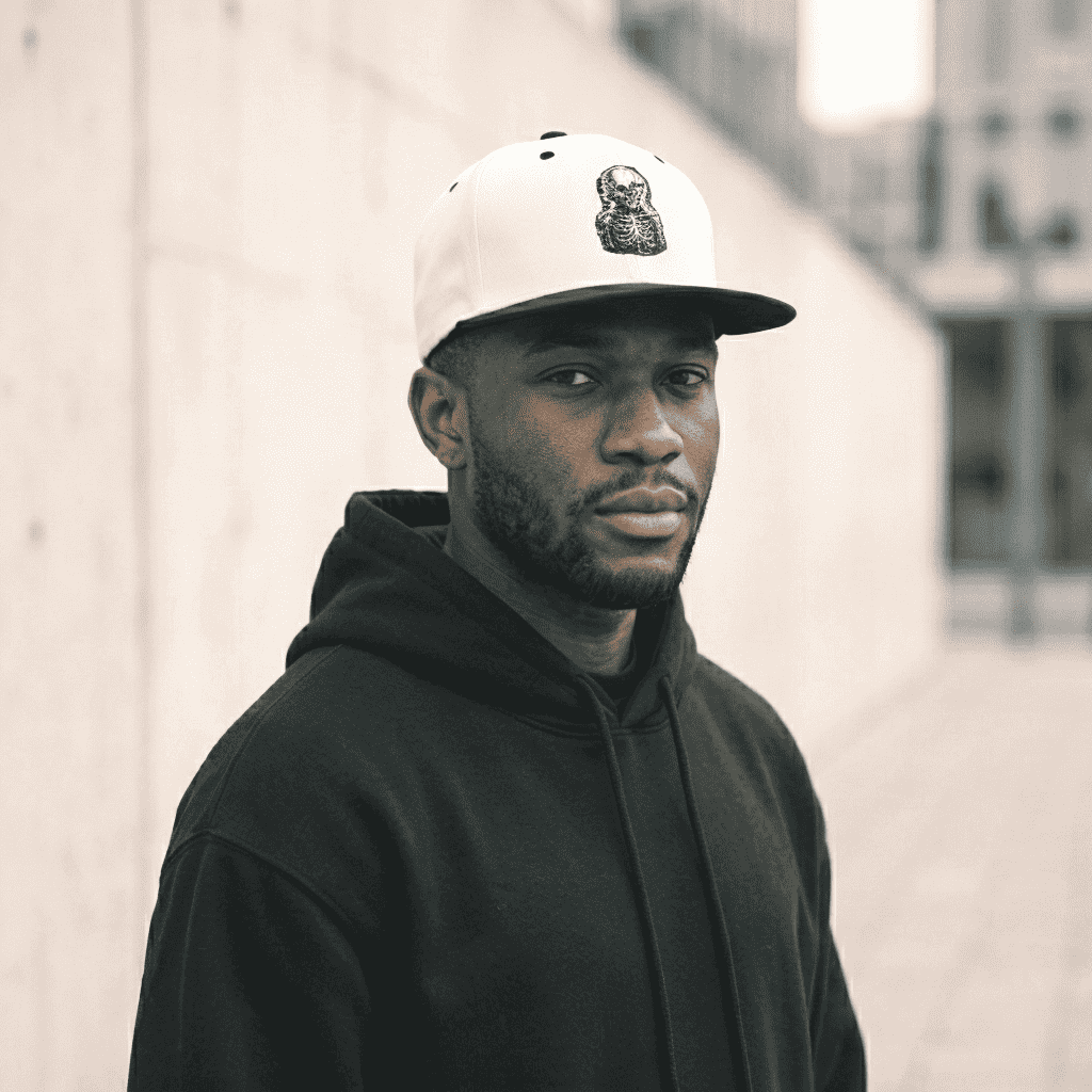 Splinter Snapback Cap White & Black