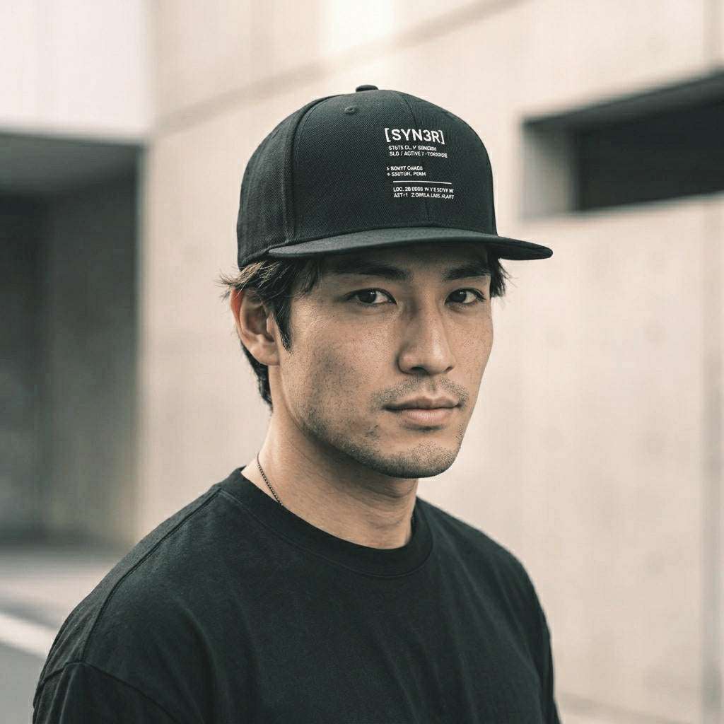 State Snapback Cap Black - SYN3R Minimalist Streetwear