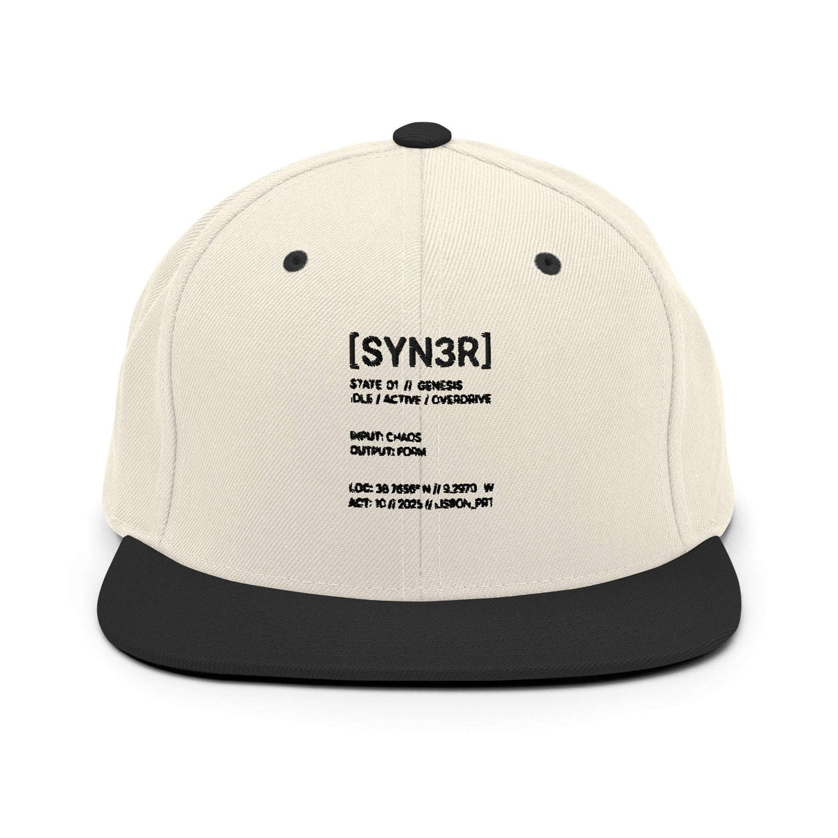 State Snapback Cap White & Black