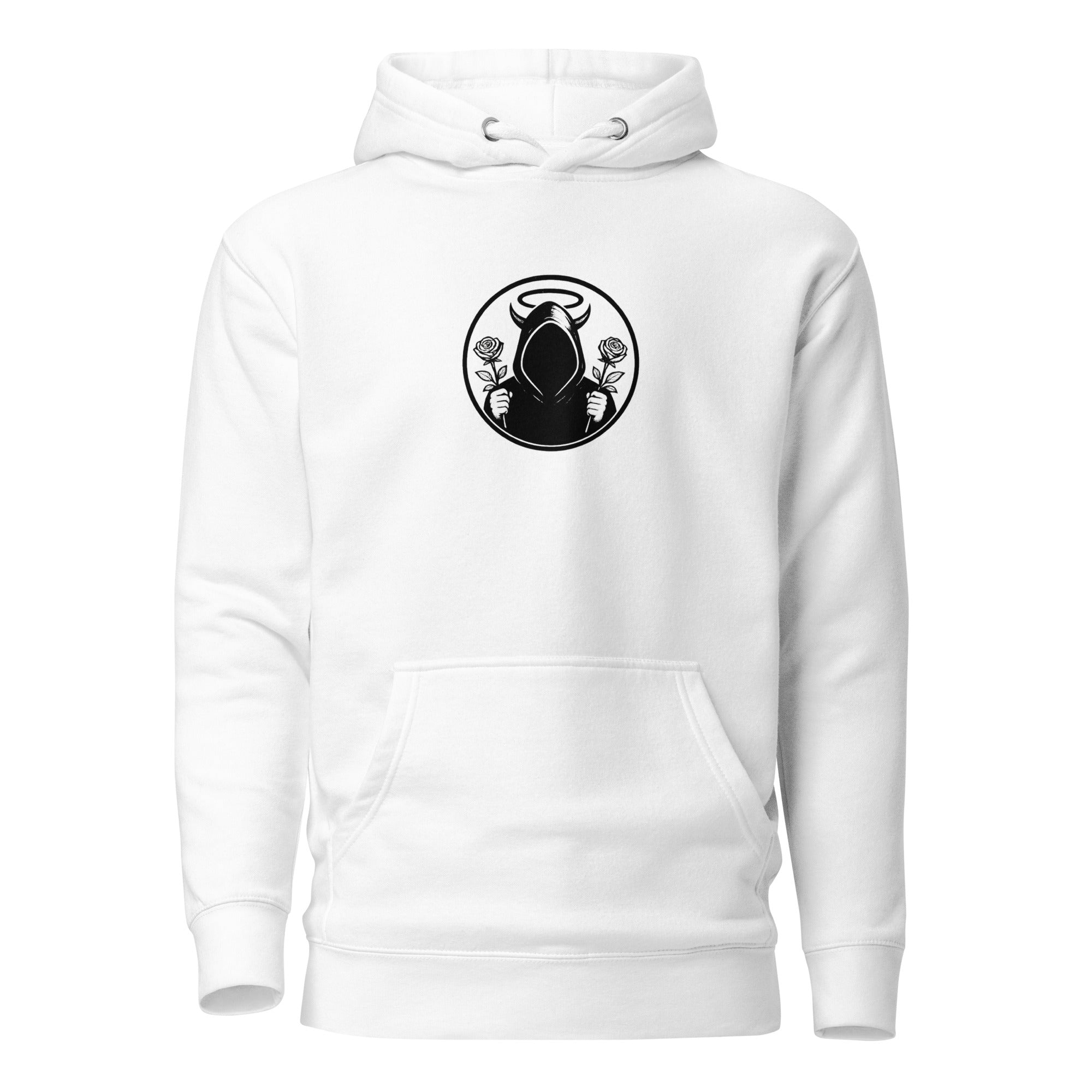 White Premium Hoodie SYN3R – clean standalone studio image