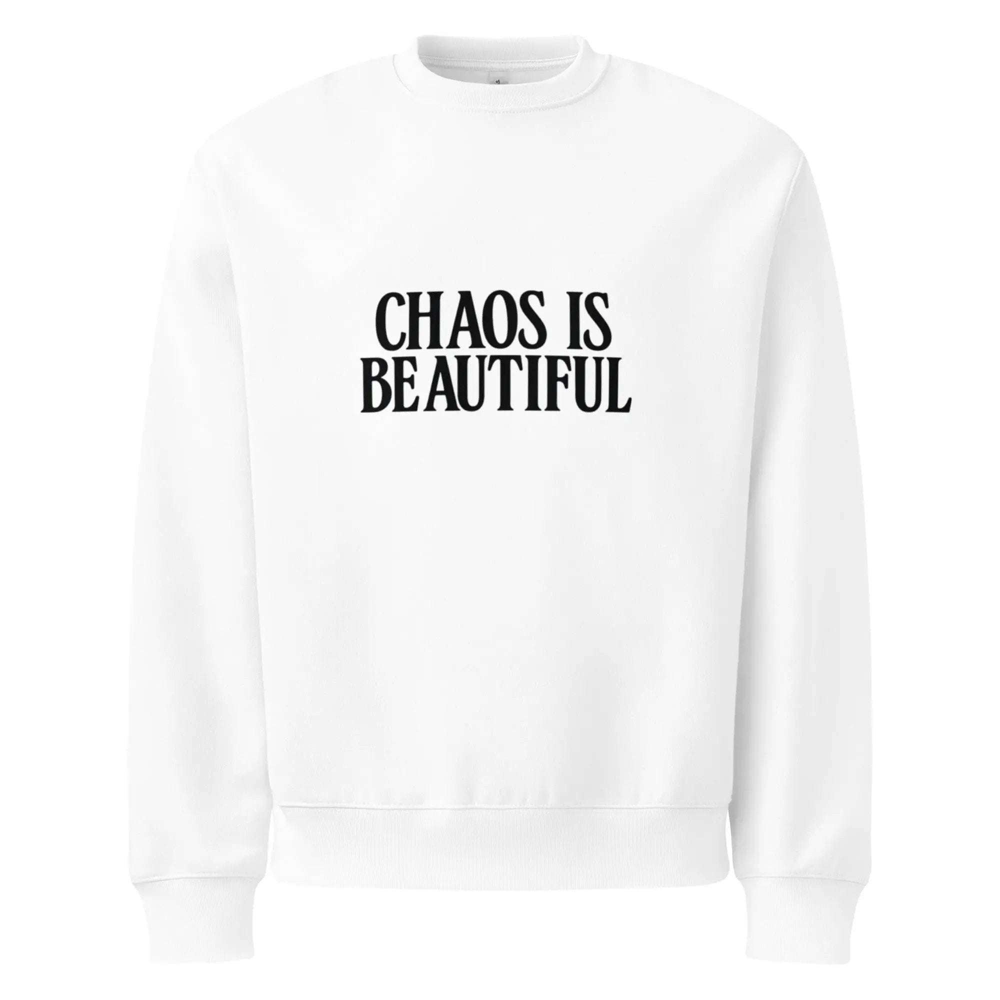 White Premium Sweatshirt SYN3R – isolated studio shot showing garment detail