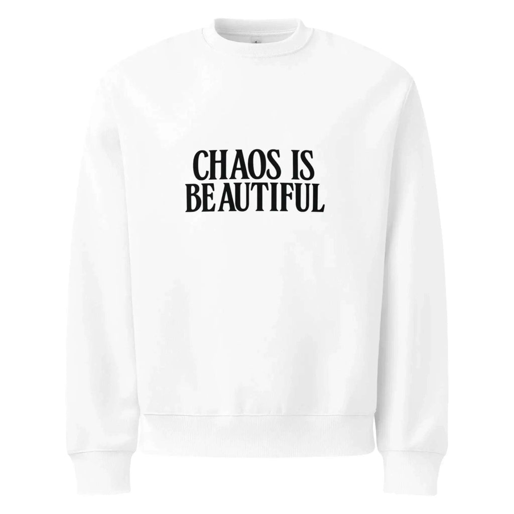 White Premium Sweatshirt – Elevated Oversized Streetwear (400GSM Heavyweight) - SYN3R Minimalist Streetwear