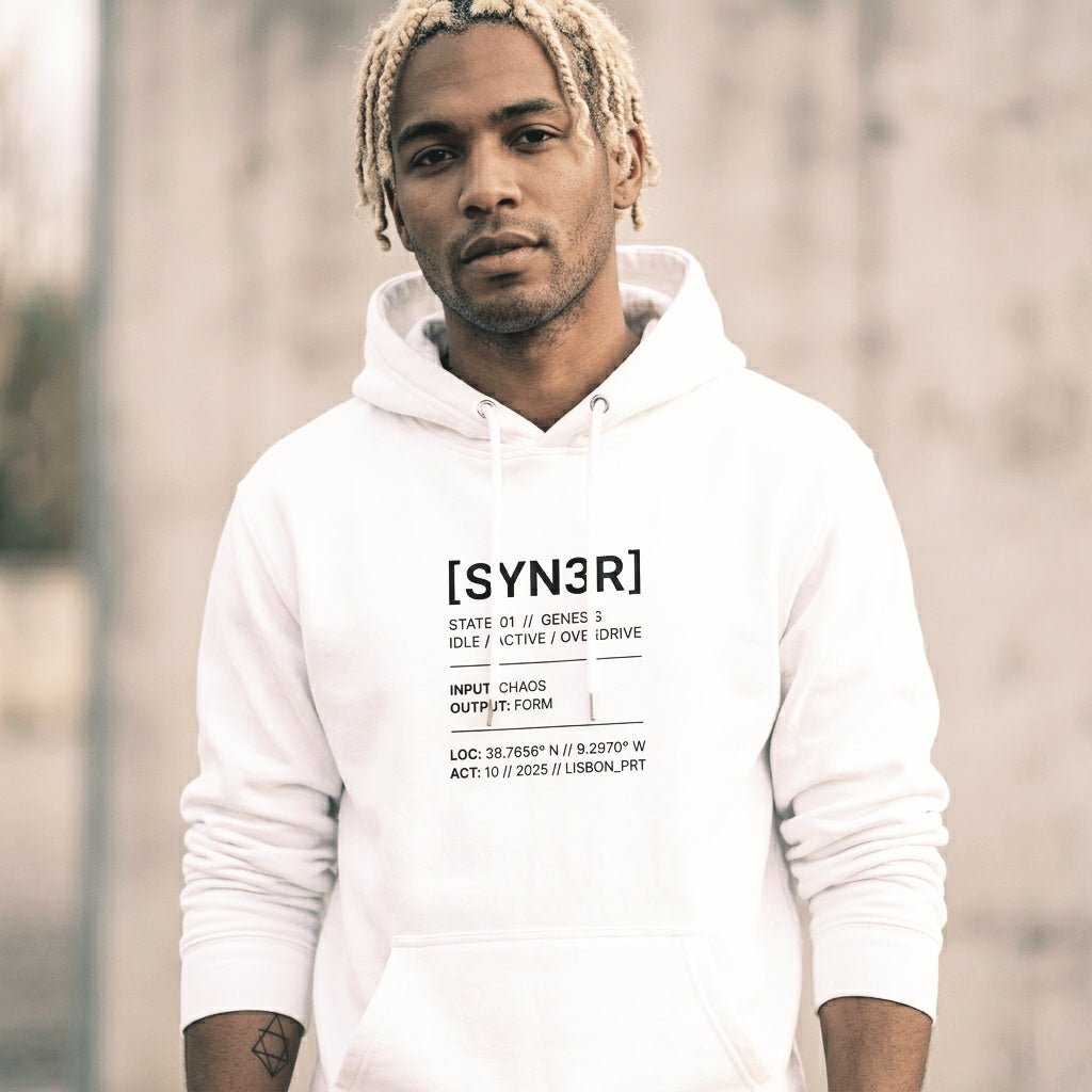 White State Oversized Hoodie – Minimalist Streetwear Heavyweight (400GSM) | SYN3R - SYN3R Minimalist Streetwear
