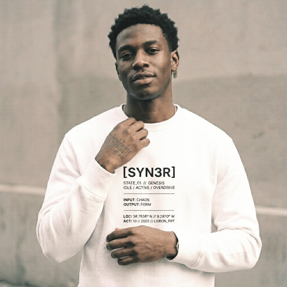 White State Oversized Sweatshirt – Minimalist Heavyweight Streetwear (400GSM) | SYN3R - SYN3R Minimalist Streetwear