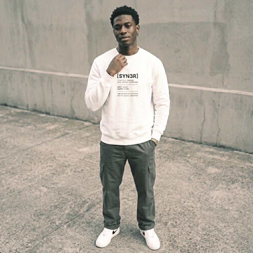 White State Oversized Sweatshirt – Minimalist Heavyweight Streetwear (400GSM) | SYN3R - SYN3R Minimalist Streetwear
