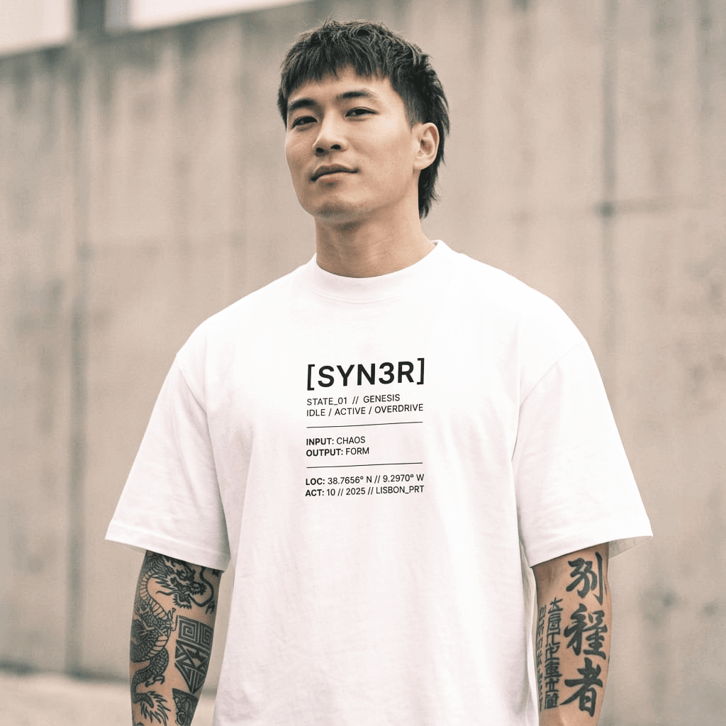 White State Oversized T-Shirt – Minimalist Streetwear Essential (240GSM) | SYN3R - SYN3R Minimalist Streetwear