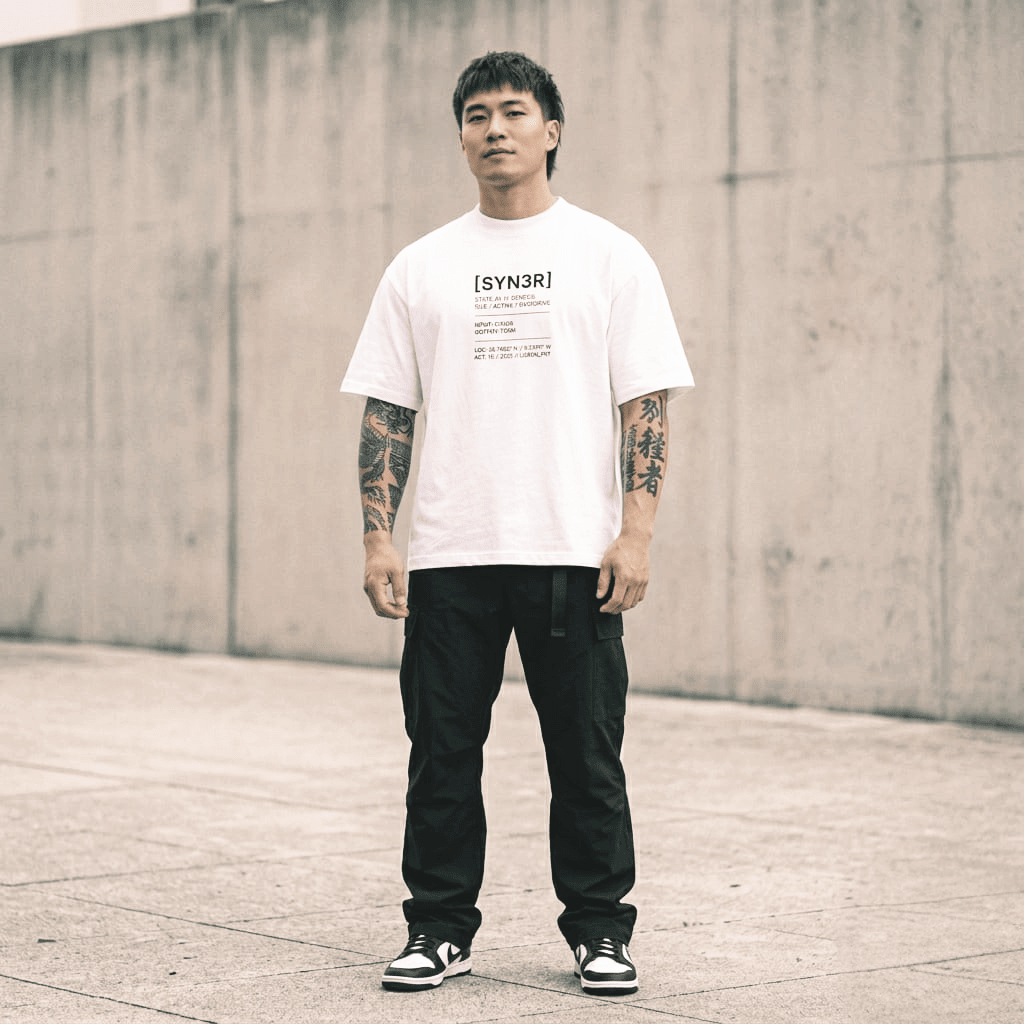 White State Oversized T-Shirt – Minimalist Streetwear Essential (240GSM) | SYN3R - SYN3R Minimalist Streetwear