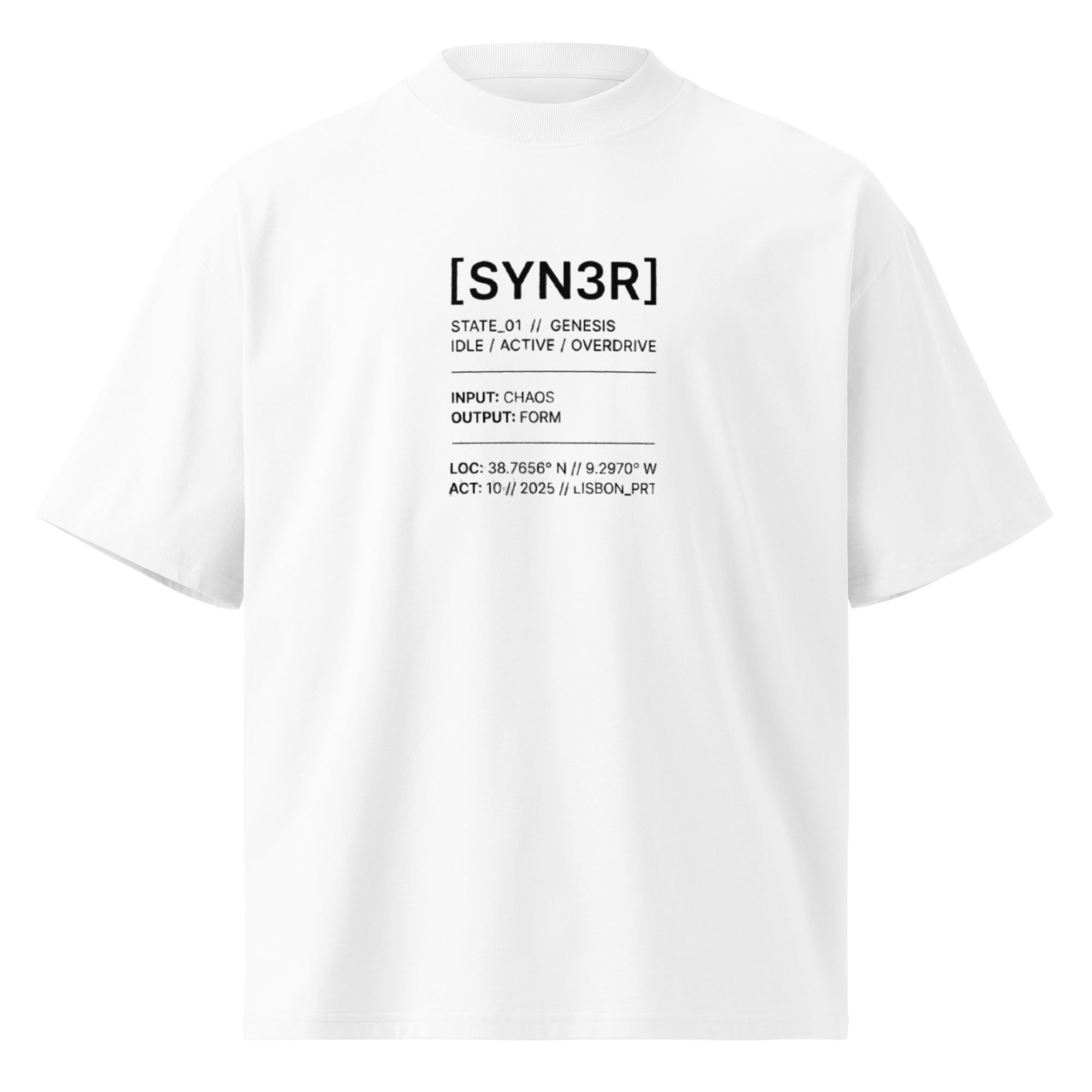 White State Oversized T-Shirt – Minimalist Streetwear Essential (240GSM) | SYN3R - SYN3R Minimalist Streetwear