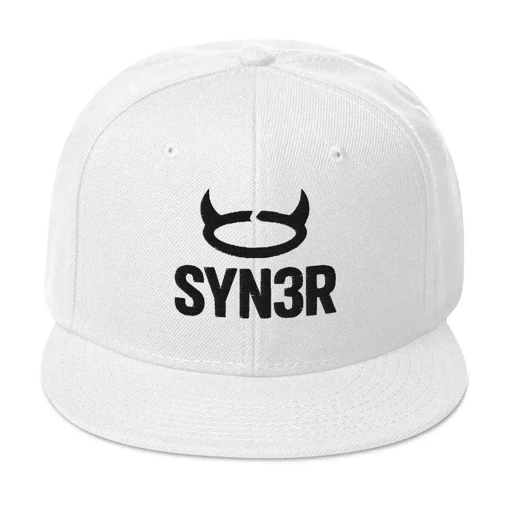 White SYN3R Snapback Cap