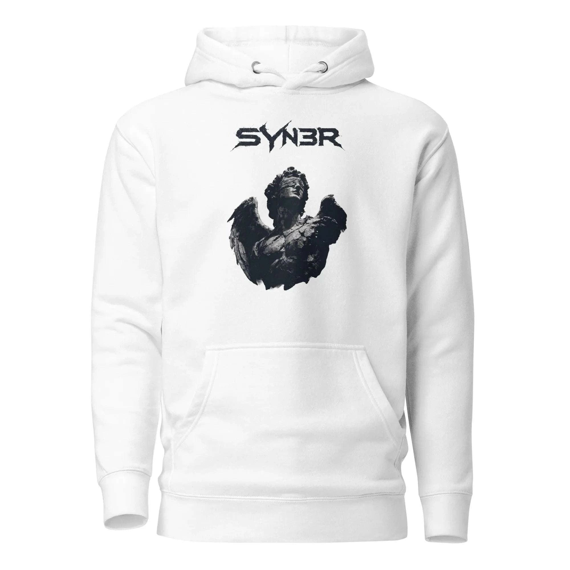White Signal Oversized Hoodie – Minimalist Streetwear Heavyweight (400GSM) - SYN3R Minimalist Streetwear