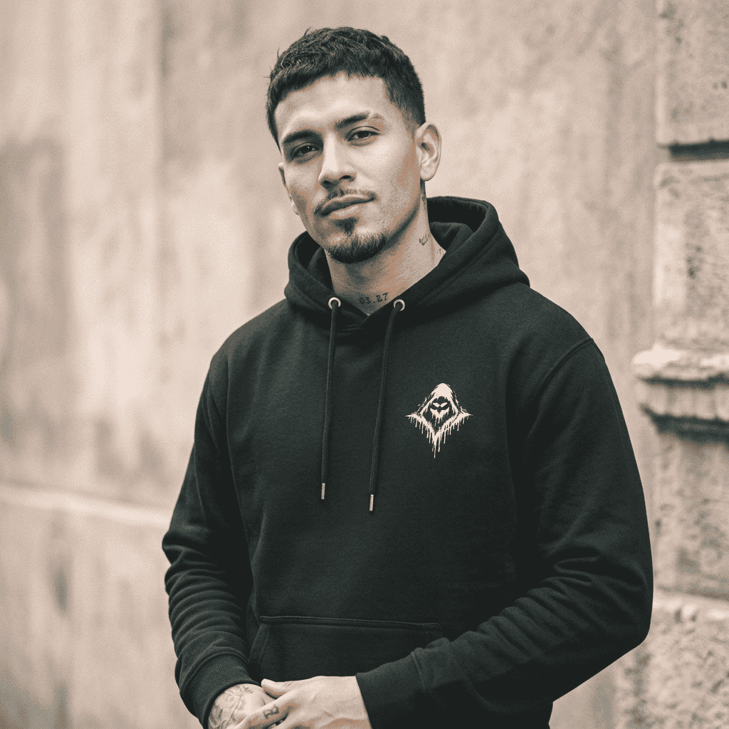 Wraith Black Oversized Hoodie - SYN3R Minimalist Streetwear